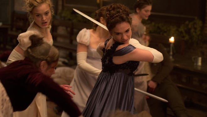 Bella Heathcote and Lily James in "Pride and Prejudice and Zombies." (Jay Maidment/CTMG, Inc.) 