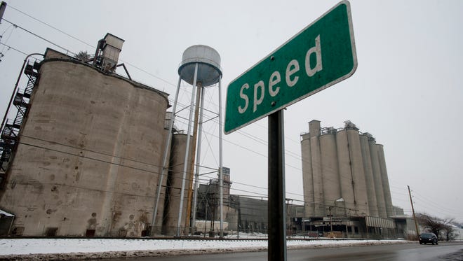 The Essroc Cement plant in Speed, In. as seen from the corner of Creek Road and Indiana 31. The facility intends to burn fuels which have neighbors concerned.15 February, 2016