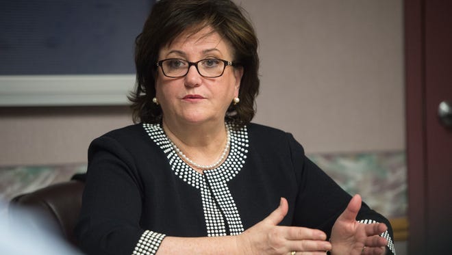 MaryEllen Elia, New York state education commissioner, speaks to the Gannett Central New York Media Editorial Board on March 2.