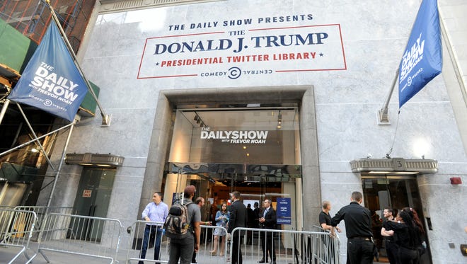 Go inside the 'Daily Show's Trump Presidential Twitter Library