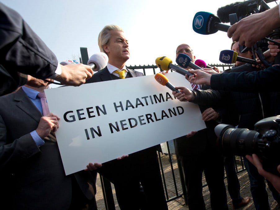 Geert Wilders in April.
