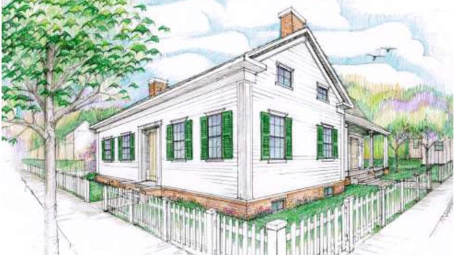 A rendering of Lincoln's Springfield Cottage that The Abraham Lincoln Association would like to construct on South Eighth Street. The project is intended to illustrate how Lincoln improved his economic and social condition and give visitors a glimpse of how the Lincoln family lived in the 12 years before they expanded the structure into its present two-story configuration.