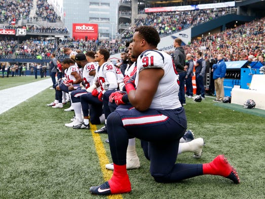 Oct. 29: Defensive tackle Carlos Watkins (91) and his