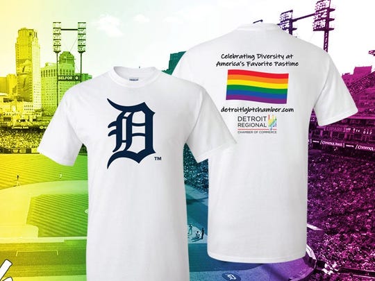 The T-shirt offered by the Detroit Tigers for the "Pride