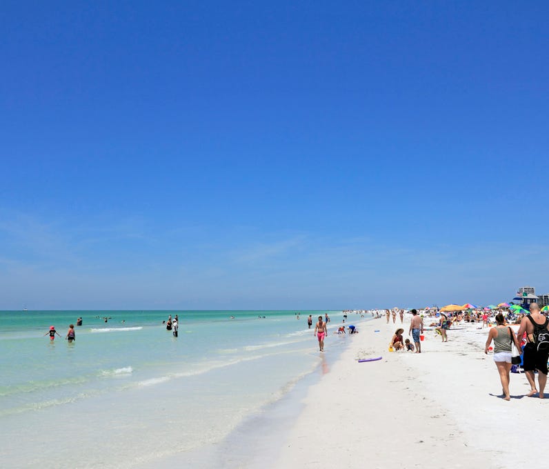 Siesta Key in Florida was named the USA's best beach by Dr. Beach on his annual top 10 list of best beaches. He praised it for its sunny and beautiful white quartz sand.