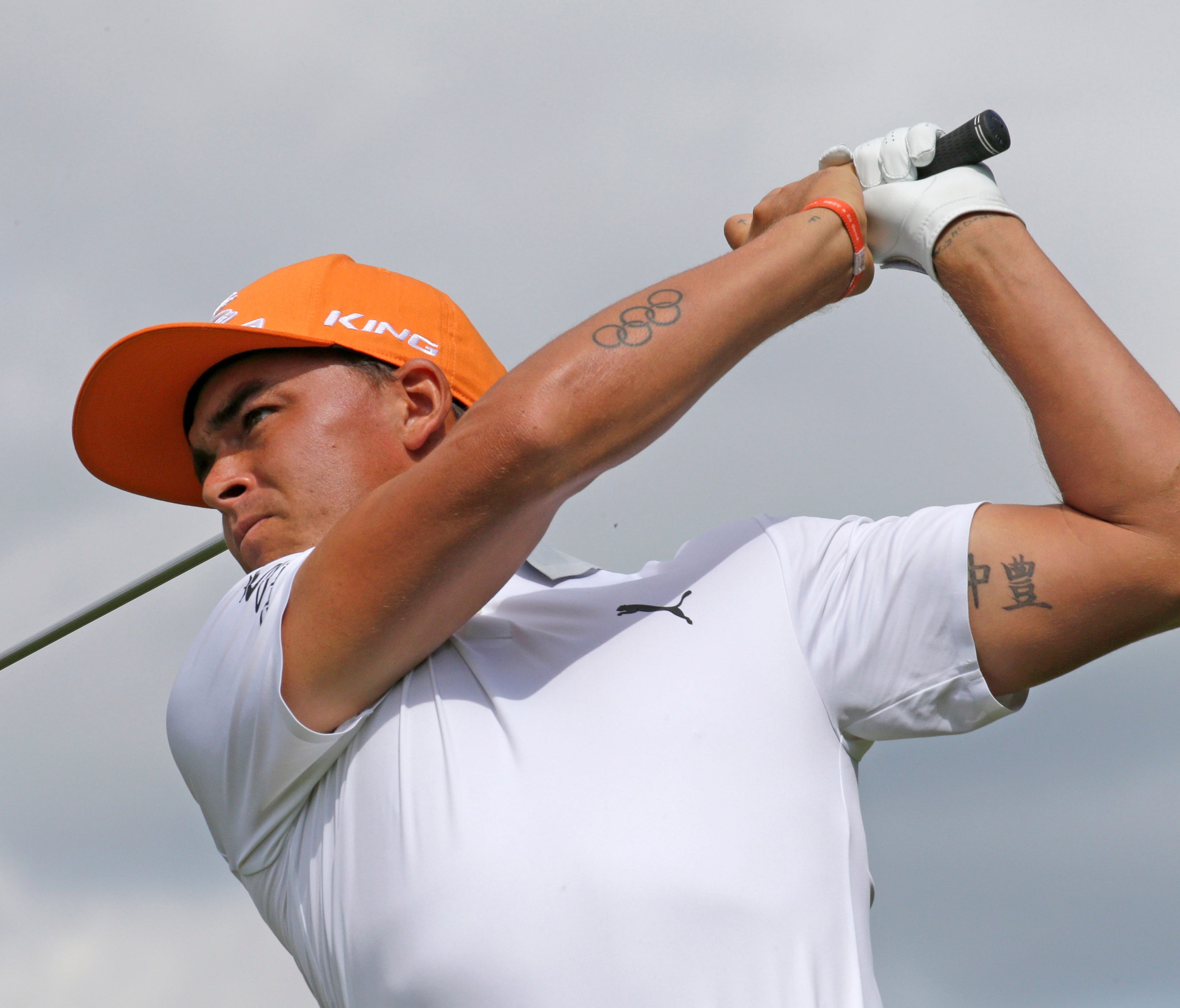 Rickie Fowler tees off on the fourth hole during the final round of the 2017 U.S. Open Championship at Erin Hills on June 18.