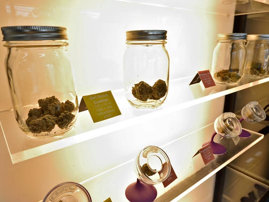 Medical cannabis on display at the Harmony Dispensary