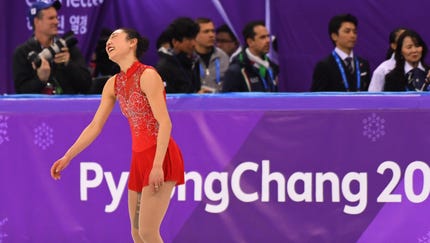 Mirai Nagasu (USA) competes in the women's free...