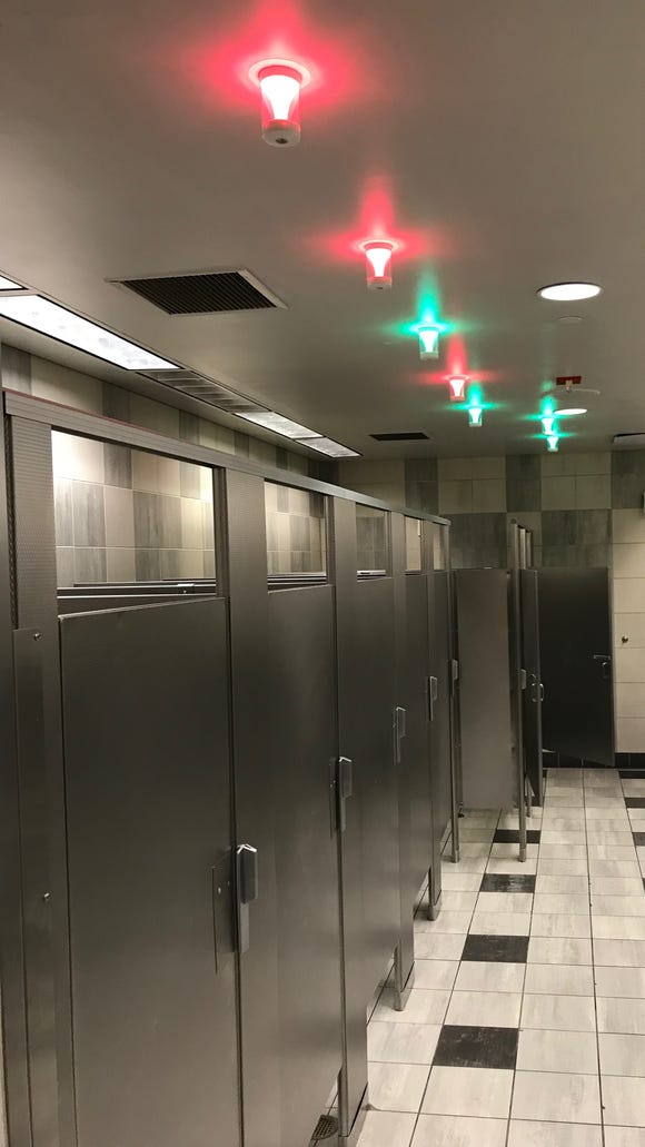 Need the toilet? LAX bathroom lights tell travelers if stalls are free