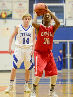Erwin senior C.J. Thompson has scored 125 points in his last four basketball games.