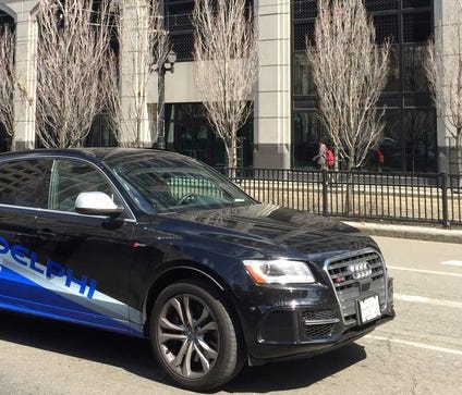 This self-driving test vehicle incorporates a prototype of the system being developed by Delphi, Mobileye, and Intel.
