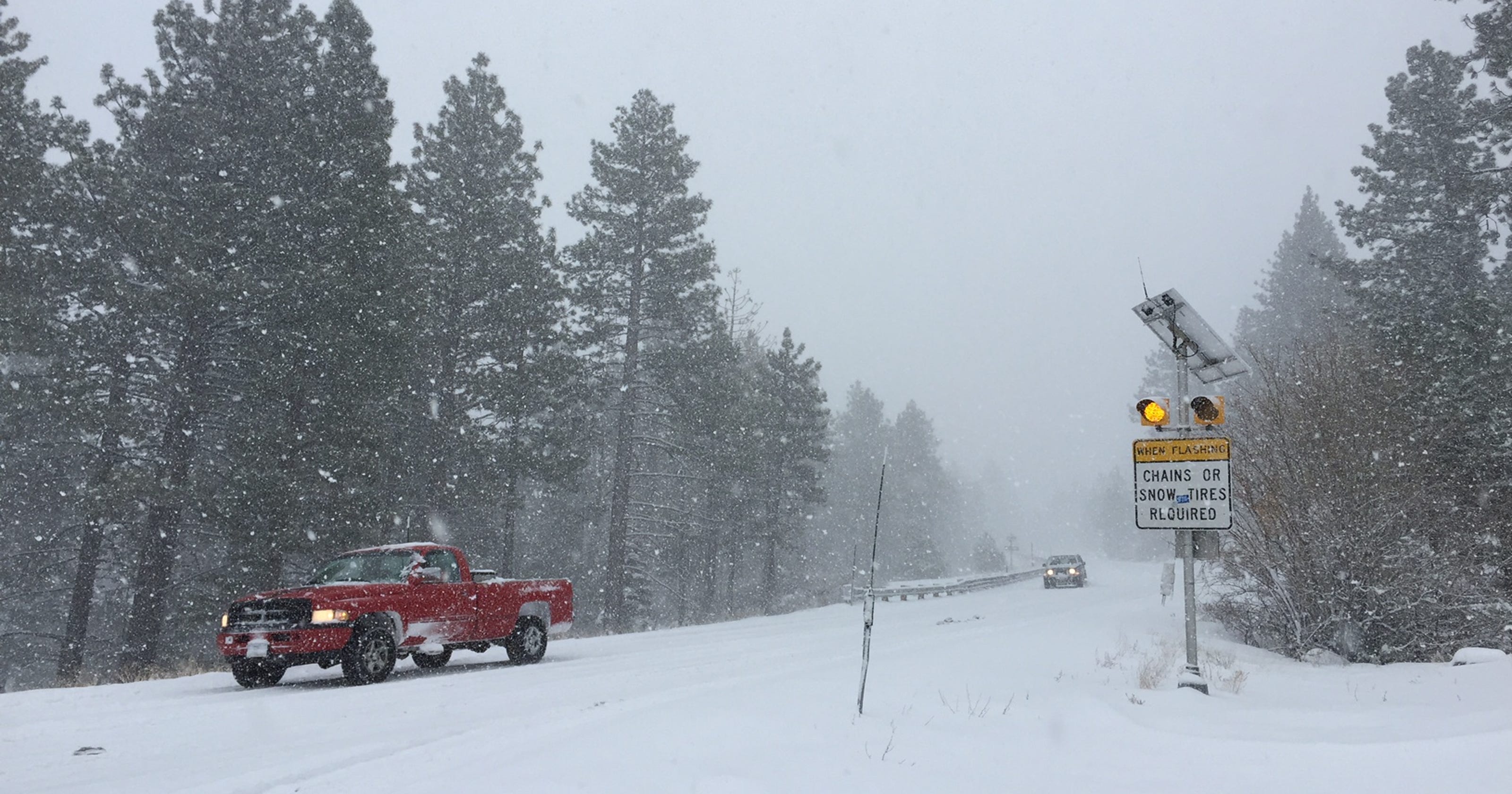 Watch Heavy snow falling Thursday on Mt. Rose Highway