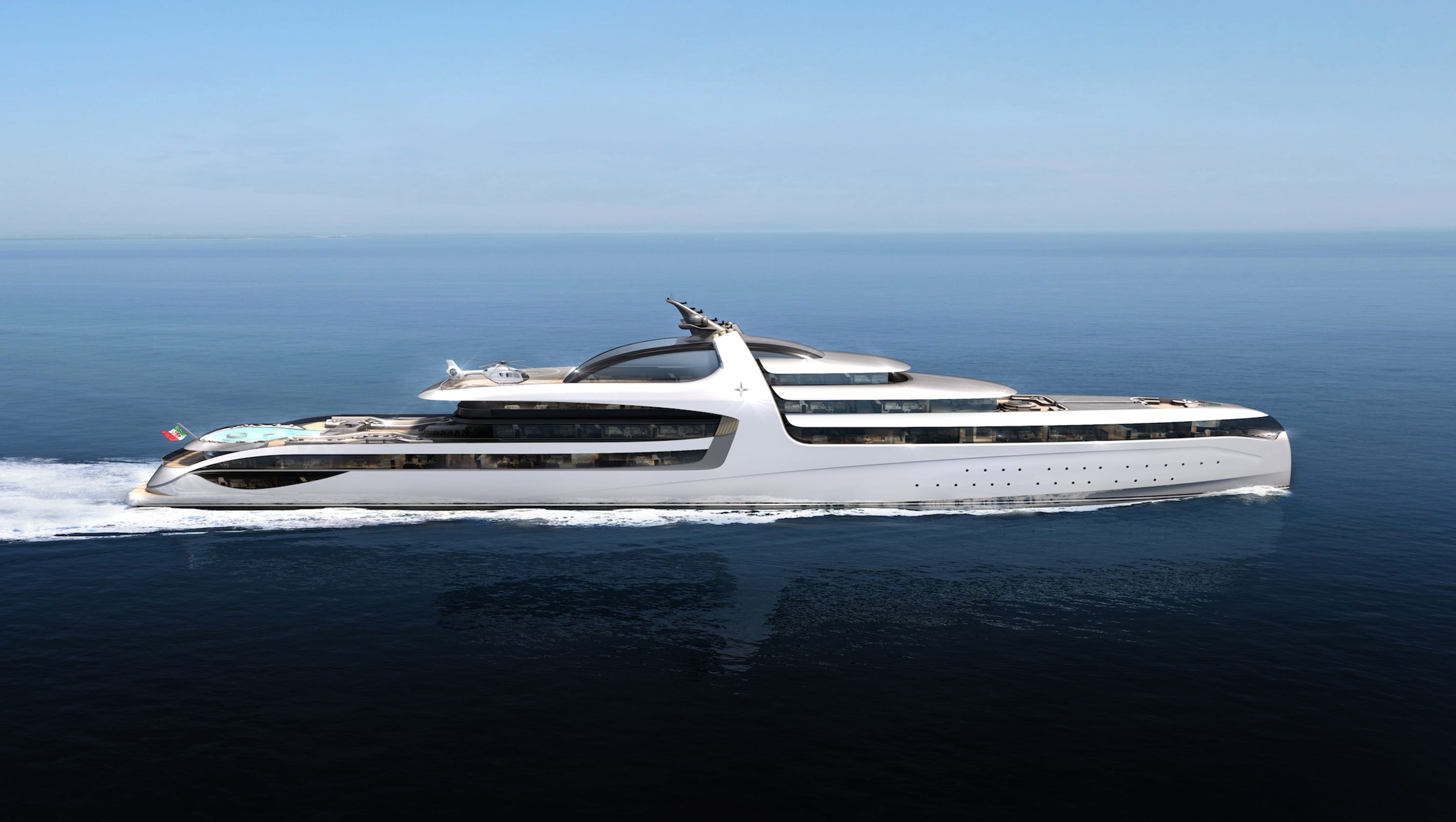 Sneak peek of the Admiral X Force 145 mega-yacht