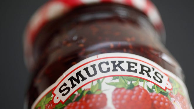 In this 2010 file photo, a jar of Smucker's preserves is displayed. Smucker's.
The company built a new plant In Orrville, Ohio in 2012 with improved efficiency and fewer workers.