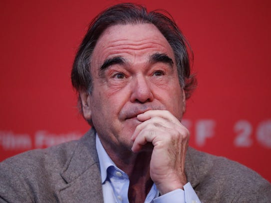 Oliver Stone speaks during a press conference of the
