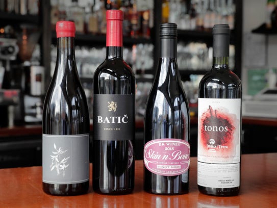 Some of the red wines at  Strange Town, which focuses