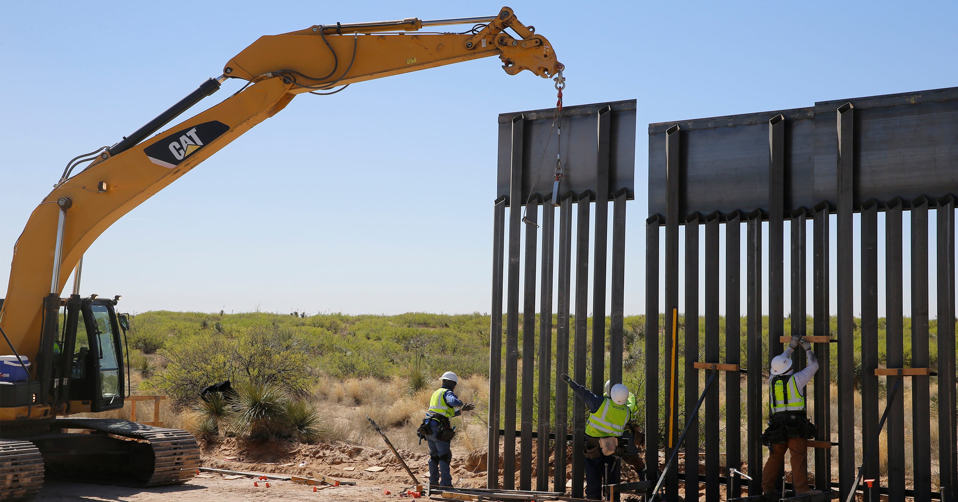 Image result for Border wall construction has started