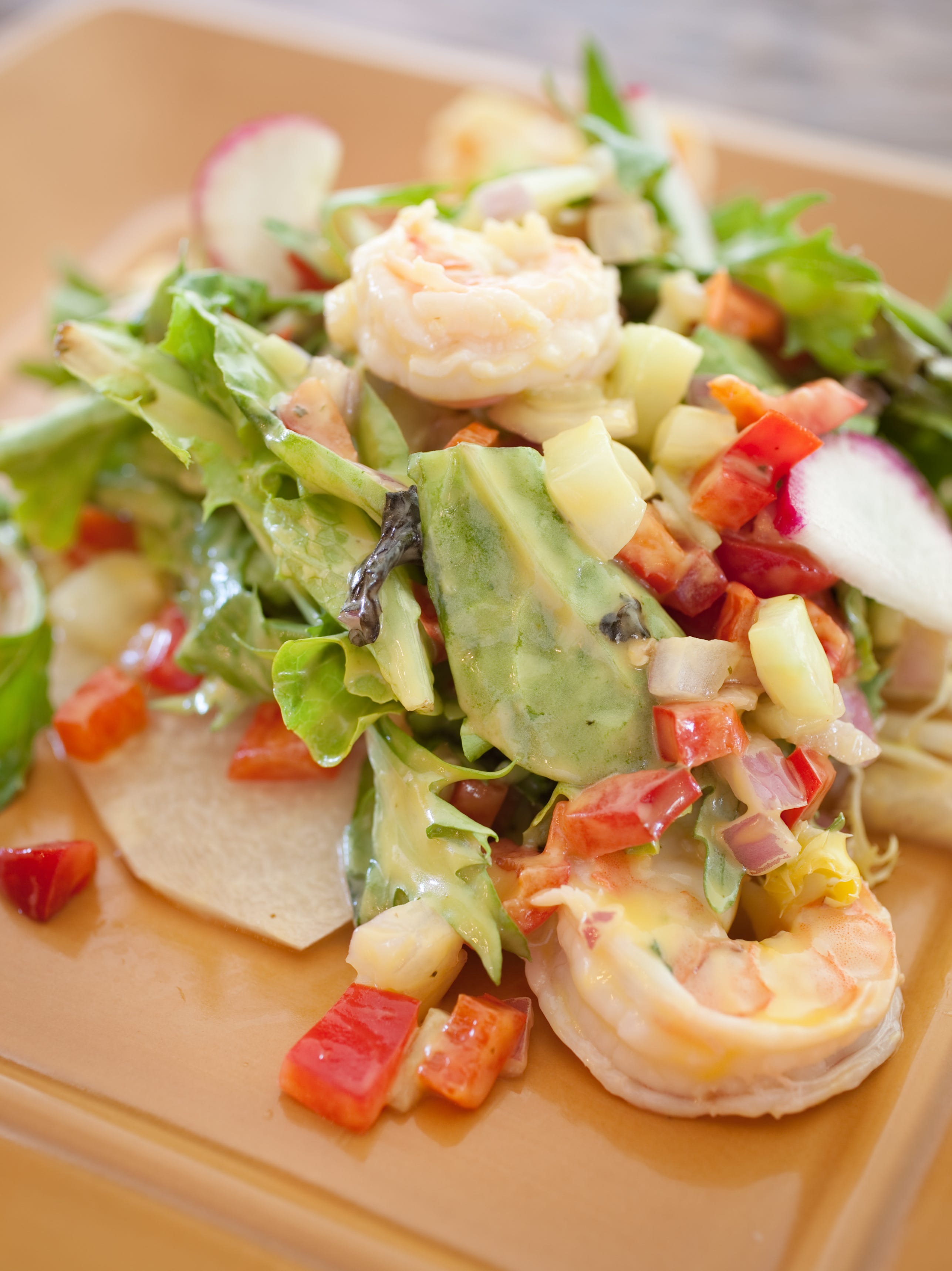 Jicama Tostada With Shrimp Salad