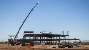 Work underway on Peoria’s first hospital, Peoria Regional Medical Center in April 2012. Work stopped later that year and has not resumed.