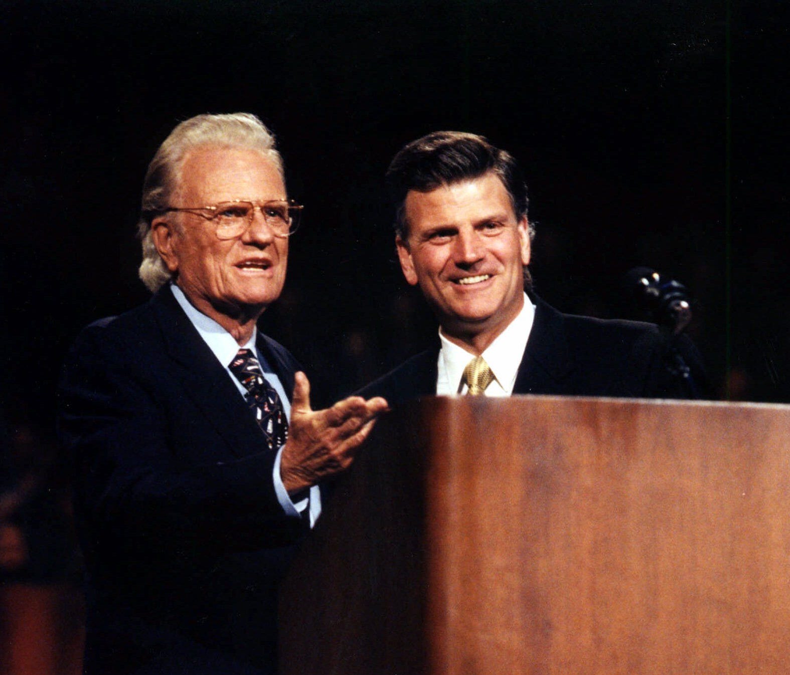 Billy and Franklin Graham in 1998.
