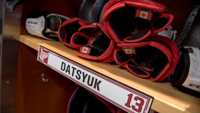 Pavel Datsyuk's locker.