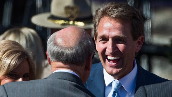 Sen. Jeff Flake, in a 2015 photo, helped block an Obama-era rule protecting the privacy of Internet consumers. Flake, R-Ariz., has characterized the rule as a power grab by the Federal Communications Commission.