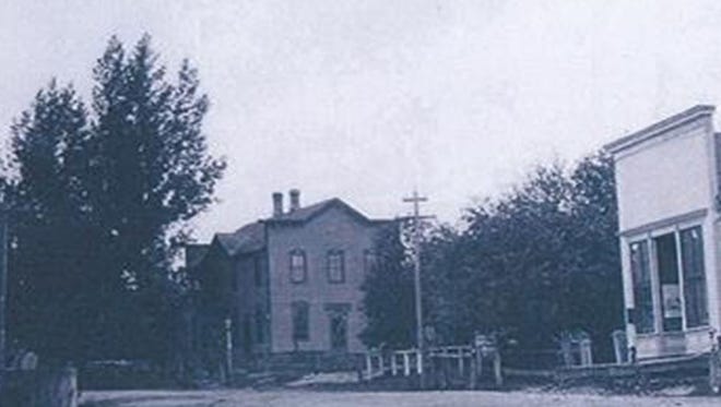 Clarks Mills Street scene, 1915. You can see what is now Spudz in the background and the General Store, which is now at the Manitowoc County Historical Society’s Pinecrest Village, on the right.