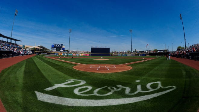 A view of the field at Peoria Sports Complex, the spring-training home for the the Seattle Mariners and the San Diego Padres.