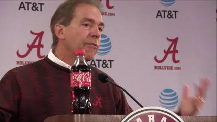 Nick Saban has rant about the idea that Alabama can lose Saturday's SEC title game and still make the College Football Playoff.