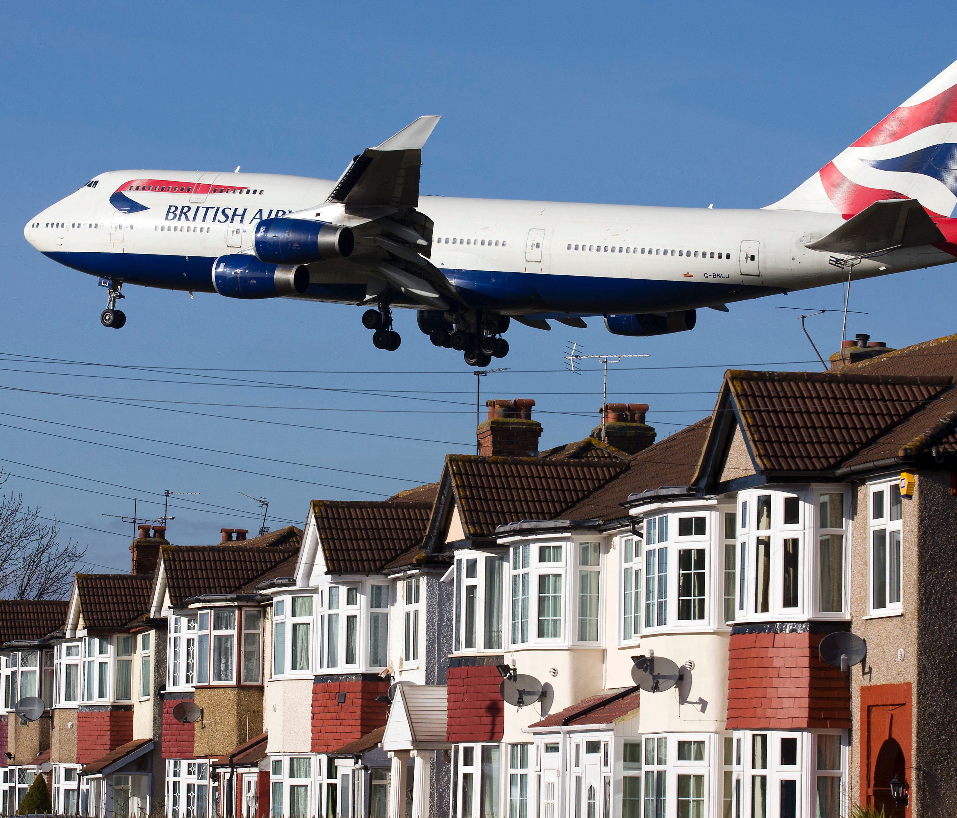 A British Airways 747 lands at London's Heathrow Airport on Feb. 18, 2015.