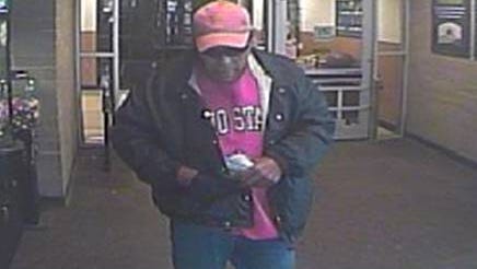 This man is suspected of robbing the Lafayette Bank & Trust inside the Pay Less Super Market on Maple Point Drive