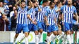 Brighton players celebrate after scoring against West