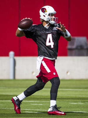 Arizona Cardinals quarterback Zac Dysert rolls out during practice in Tempe, Wednesday, October 12, 2016.