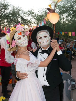 During Dia de Los Muertos celebrations, participants pay homage loved ones who have died and indigenous cultures.