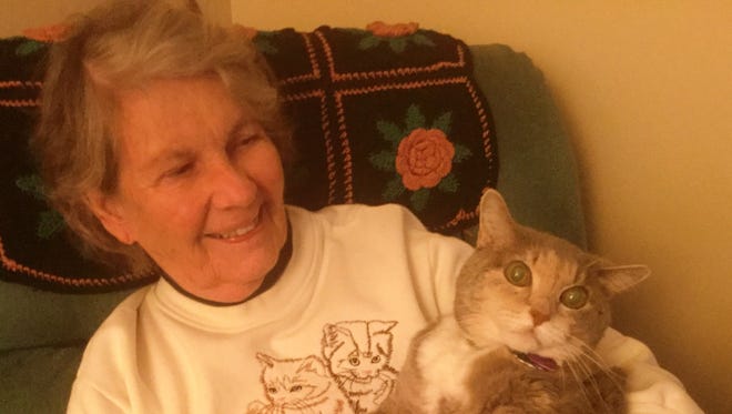Kay and her muted calico, June, are inseparable. They love living together in an assisted living facility.
