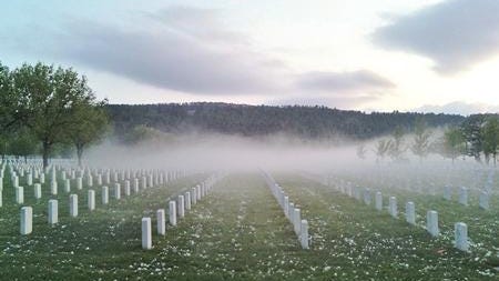 After a storm at Black Hills National Cemetery.