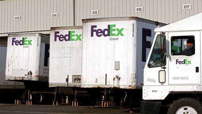 FedEx Ground trucks.