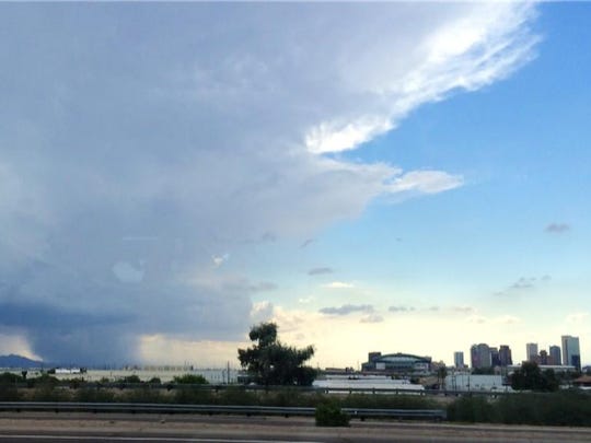 Cool weather as seen from near downtown Phoenix Sept. 26, 2014.