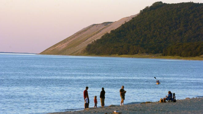 Sleeping Bear Point on Lake Michigan in the Sleeping Bear National Lakeshore west of the Leelanau County village of Glen Arbor.