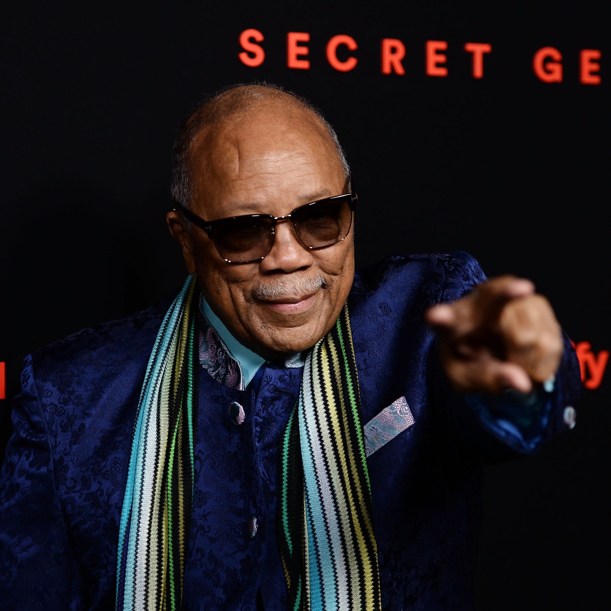 Record producer Quincy Jones hits a red carpet in Los Angeles in September 2017.