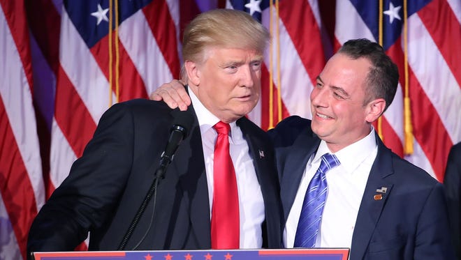 President-elect Donald Trump with Reince Priebus, incoming White House chief of staff.