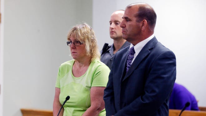 Joyce Mitchell is arraigned in court on June 12, 2015, in Plattsburgh, N.Y. Mitchell is accused of helping two convicted killers escape from Clinton Correctional Facility in Dannemora, N.Y.