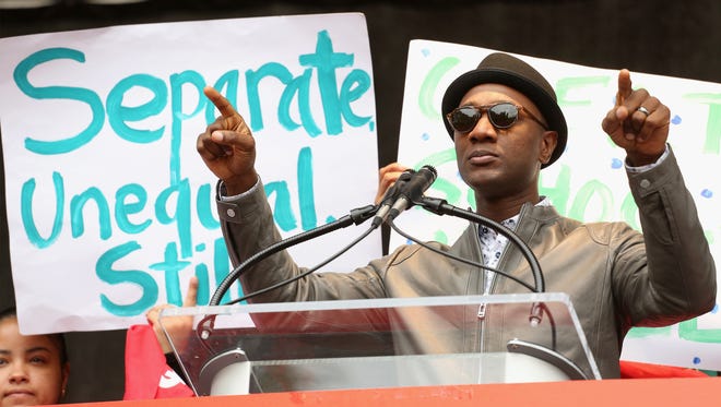 Musician Aloe Blacc attends the Stand for School Equality rally in 2015.
