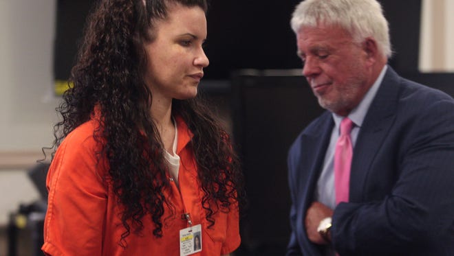 Vanessa Brown in Superior Court, Morristown, in 2014 with former attorney Richard Roberts