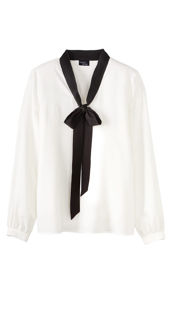Pussybow blouse in off-white from Esmara by Heidi Klum