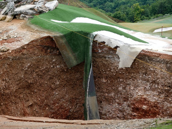 Drone footage Here's what Top of the Rock sinkhole looks like today