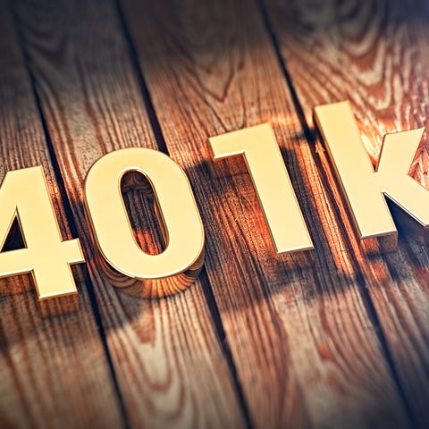 401(k) written in gold letters