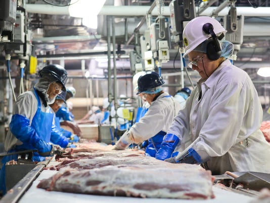 Inside the JBS hog slaughter plant