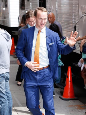Peyton Manning visits "Late Show With David Letterman", May 20, 2015 at Ed Sullivan Theater on May 20, 2015 in New York City.