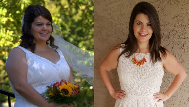 (Left) Rachel Wallace before Weight Watchers
(Right) Rachel Wallace after joining Weight Watchers